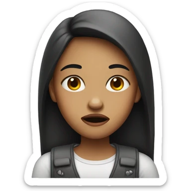 girl with disgusted look sticker