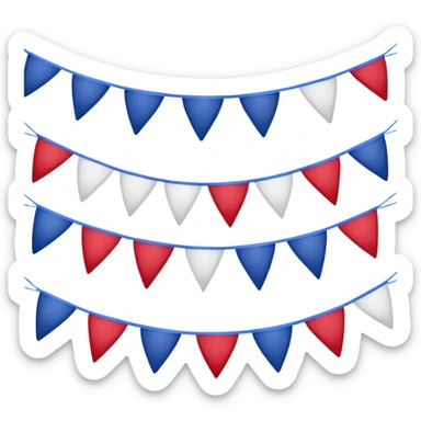 Red white and blue patriotic bunting sticker