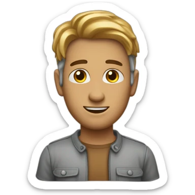 Emoji qui est étonné ouvrant grand les yeux et mettant ses mains derrière sa tête sticker