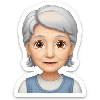 Old Women In Sleeveless, hair sticker