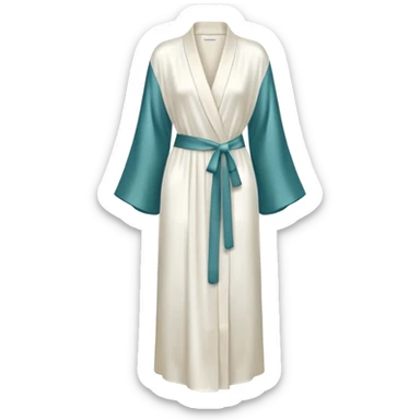 Plain white silk long robe, extra long sleeves, high definition sticker