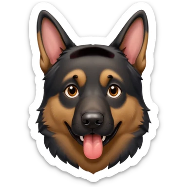 cartoon style dark German Shepherd dog with alot longer tongue hanging out  sticker