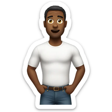 Surprised American Man with torso sticker