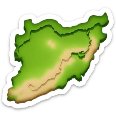 Geographical map of Iran sticker