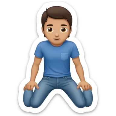 Crawling brunette man on all 4 sticker