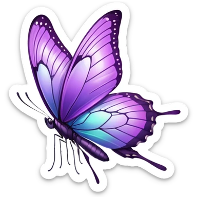 Purple butterfly sticker