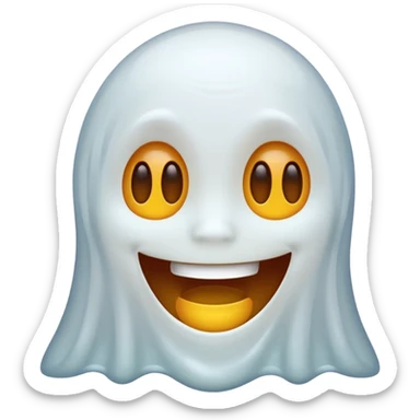 Emojis qui rigole fusionné avec l’emojis fantôme 👻 sticker