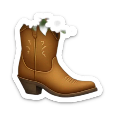 A cowboy boot with a bouquet of flowers in it sticker