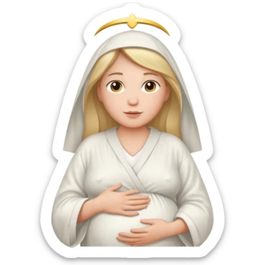A biblical illustration of the mary when pregnant sticker