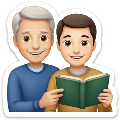 man of 60 years old teaching a young man sticker