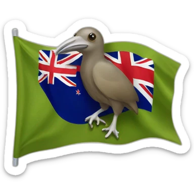kiwi bird with new zealand flag sticker