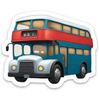cute double-decker bus sticker