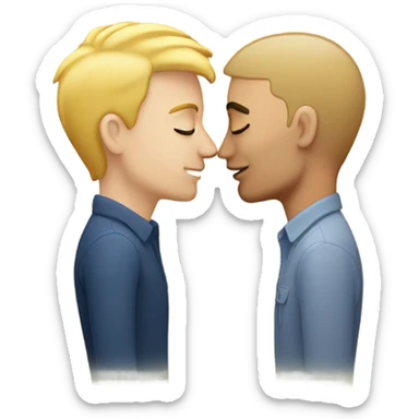 gay blonde white man kissing a gay latin man  sticker