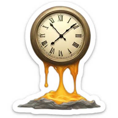 Surrealism melted clock sticker