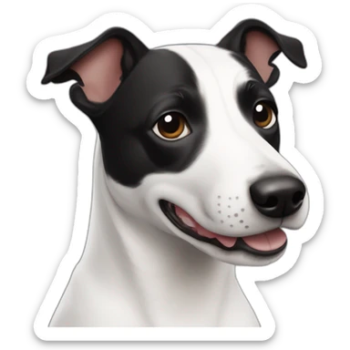Black and white mix of a jack russel and a bullterrier sticker