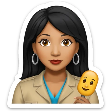 Trina Braxton with black hair sticker