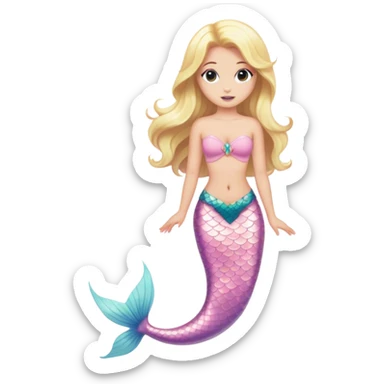 full body blonde light pink mermaid sticker