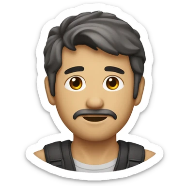 Un chico de estatura media, pelo corto y muy serio sticker