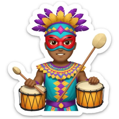 Masked Festival Drummer man sticker