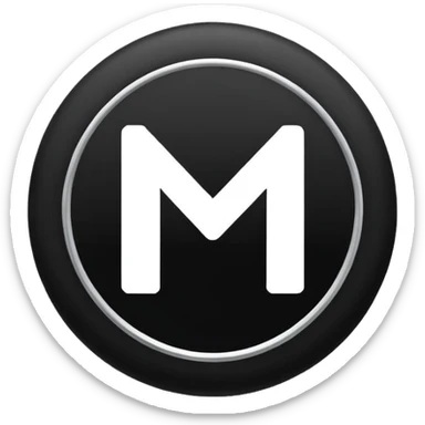 Black circle with “MB” written on in the middle of it. Nothing else no holes or anything. sticker