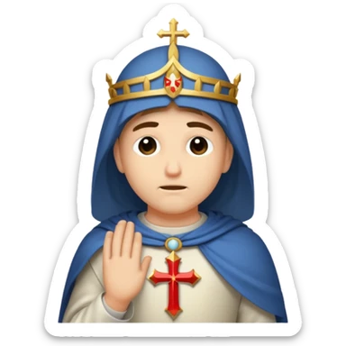 Crusader bowing befor God sticker