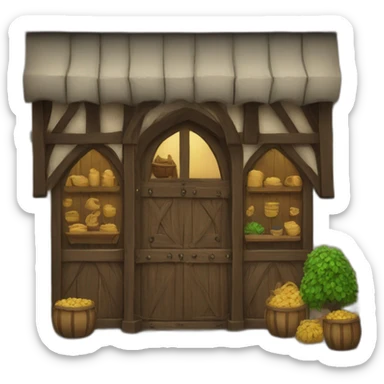 medieval shop facade sticker