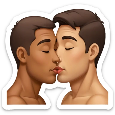 Two men kissing sticker