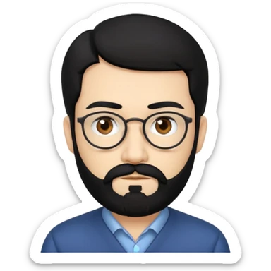 Professor in the la casa de papel TV show, with black hair and beard sticker