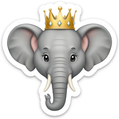 Elefante con corona  sticker