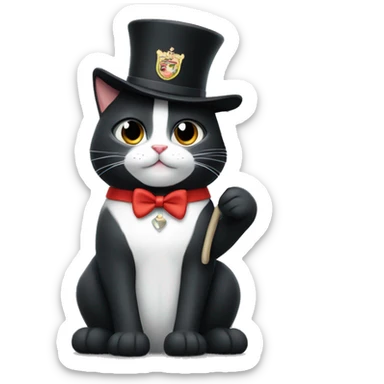 tuxedo cat with holding a mate and an argentinian flag hat  sticker
