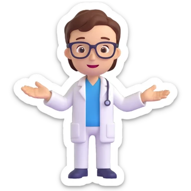 discord role icon for a psychiatric clinic featuring a funny silly patient character in 3D style, main color #6fe8f3, lighthearted humorous, easy to recognize at small size sticker