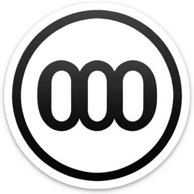 Black circle with “MB” written on in the middle of it. Nothing else no holes or anything. sticker