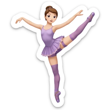 Ballet dancer in over the knee socks and brown hair sticker