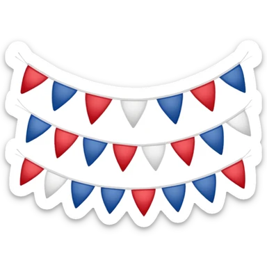 Red white and blue patriotic bunting sticker