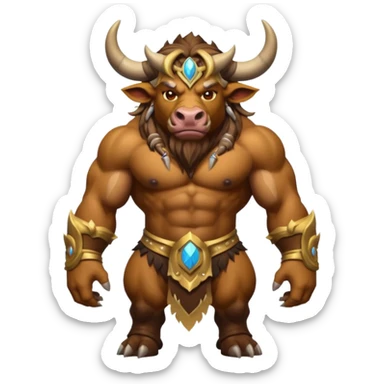 Tauren from world of warcraft, all gold sticker