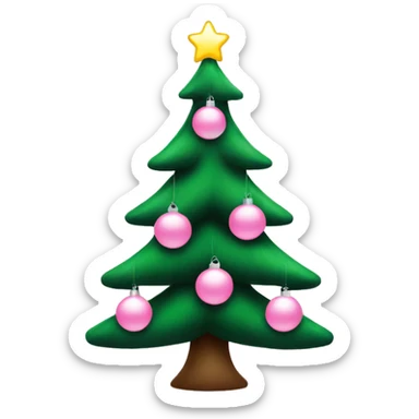 Christmas tree with light pink balls  sticker