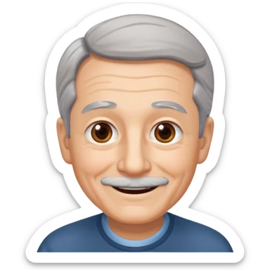 Draw me a grandfather who smiles ( without opening his mouth ) sticker