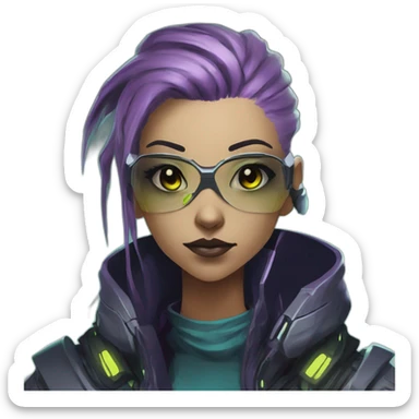 cyberpunk alien character desing scifi roguelike rpg style inspired by slay the spire digital art sticker
