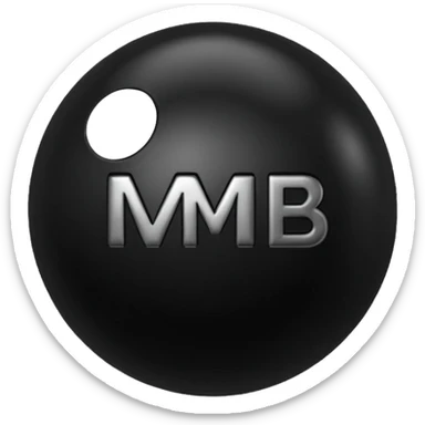 Black Ball with MB written on it. Nothing else no holes. sticker