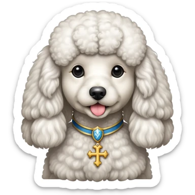 Poodle crusader long hair sticker
