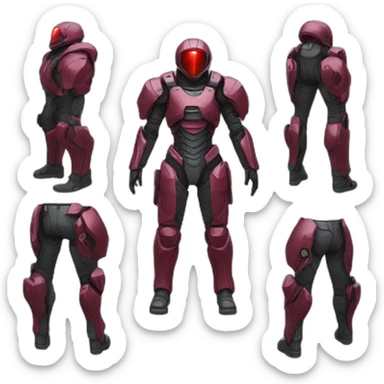 futuristic Autonomous Combat armored colored crimson pants sticker