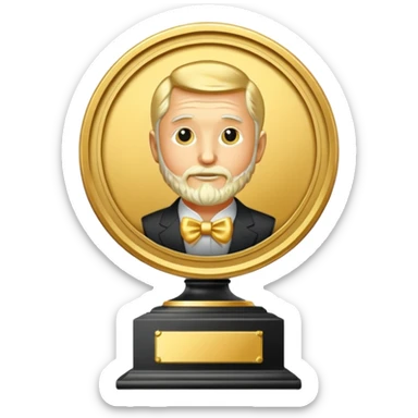 nobel prize medal on the pedestal sticker