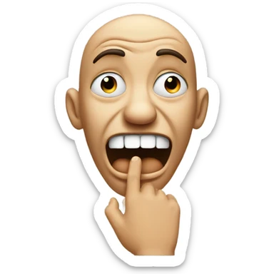 Person making a warding cross with their fingers and cringing back in terror  sticker