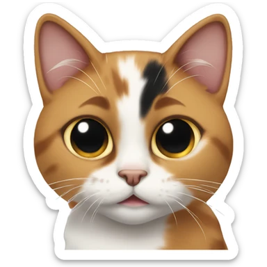 calico cat thats missing one eye  sticker