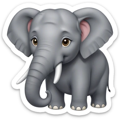 Cinematic Noble Elephant Portrait Emoji, Poised and regal, with a massive, majestic build and a smooth, well-groomed gray hide adorned with gentle wrinkles and proud tusks, deep-set soulful eyes, Simplified yet sharp and sophisticated features, highly detailed, glowing with a soft, dignified glow, high shine, intelligent and gentle, stylized with an air of ancient wisdom, focused and attentive, soft glowing outline, capturing the essence of a watchful and confident giant, so majestic it feels as though it could trump out of the screen with effortless authority! sticker