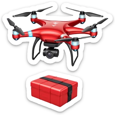 Red Drone – parcel grip + LED light sticker