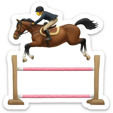 The horse jumps over an obstacle sticker