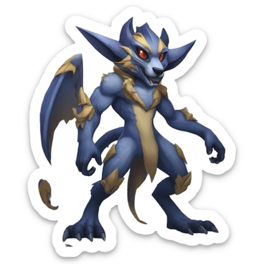 Anthro cool edgy Vernid-WickerBeast-Protogen-Primagen-Fakémon Full Body sticker