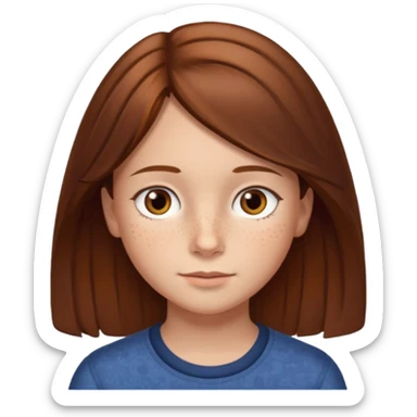 Daria whit brown hair and brown eyes a 7 year old kid sticker