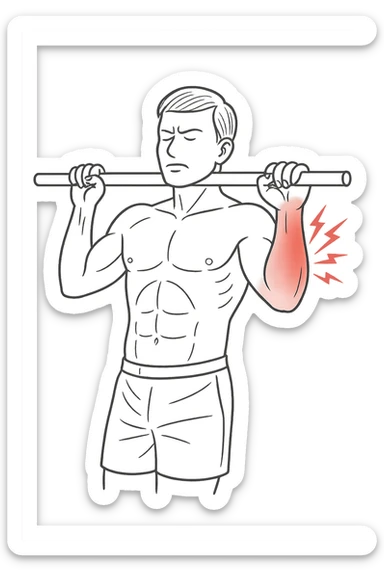 gomito dolorante alle trazioni sticker